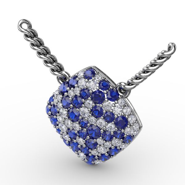 Up The Glam Sapphire And Diamond Pendant  Image 2 Conti Jewelers Endwell, NY