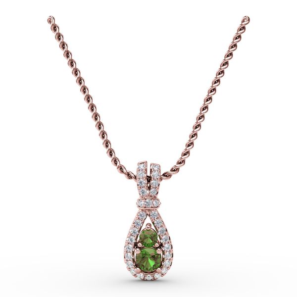 Teardrop Emerald and Diamond Pendant  J. Thomas Jewelers Rochester Hills, MI