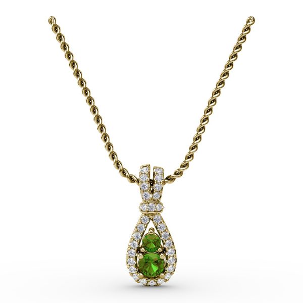 Teardrop Emerald and Diamond Pendant  John Herold Jewelers Randolph, NJ