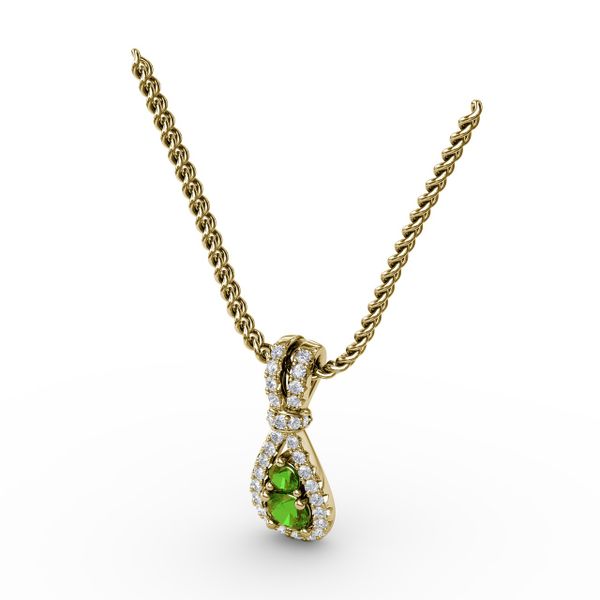 Teardrop Emerald and Diamond Pendant  Image 2 Graham Jewelers Wayzata, MN