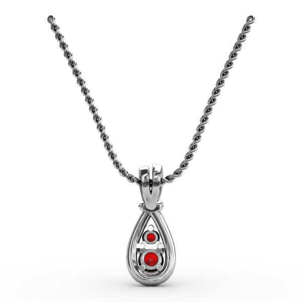 Teardrop Ruby and Diamond Pendant  Image 3 Conti Jewelers Endwell, NY