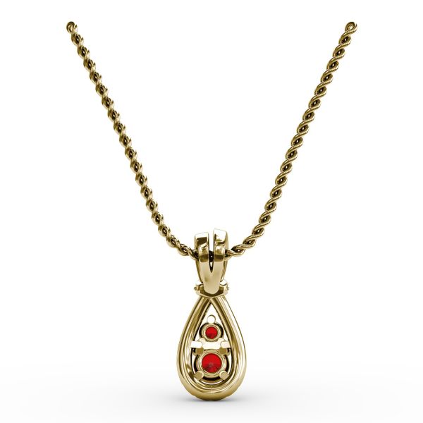 Teardrop Ruby and Diamond Pendant  Image 3 Cornell's Jewelers Rochester, NY
