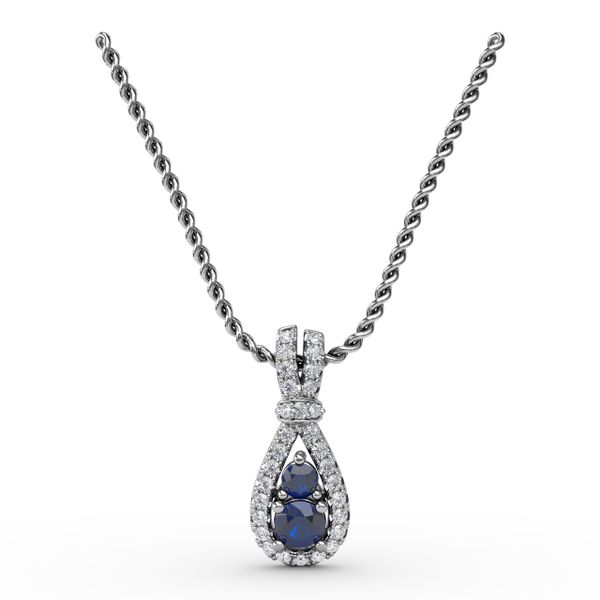 Teardrop Sapphire and Diamond Pendant  Lake Oswego Jewelers Lake Oswego, OR