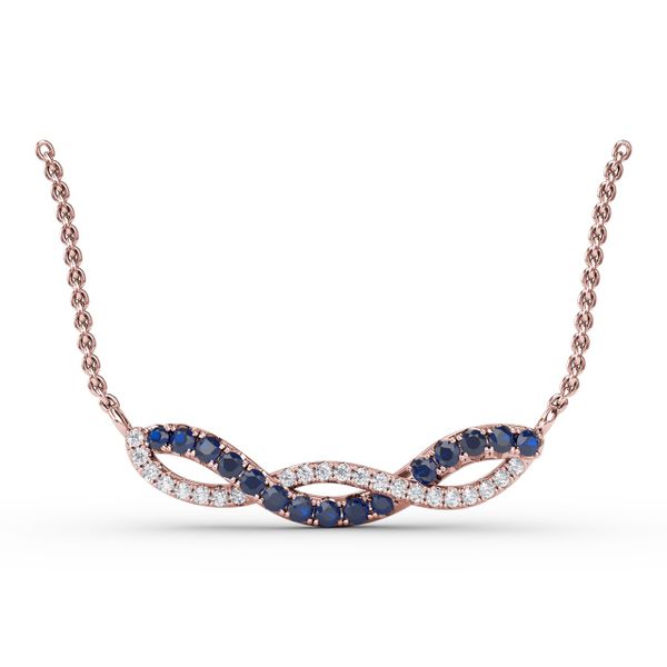 Sapphire and Diamond Twist Pendant Gaines Jewelry Flint, MI