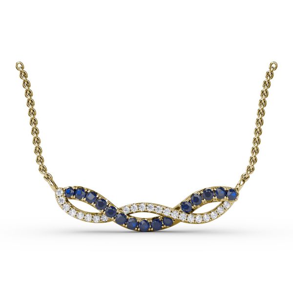 Sapphire and Diamond Twist Pendant Conti Jewelers Endwell, NY