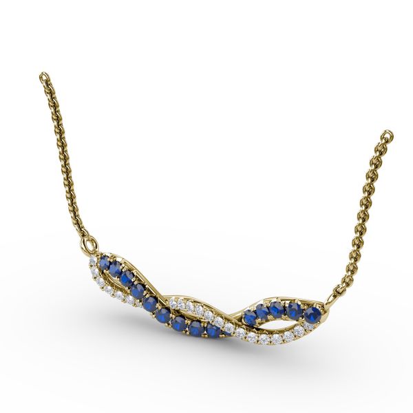 Sapphire and Diamond Twist Pendant Image 2 Conti Jewelers Endwell, NY