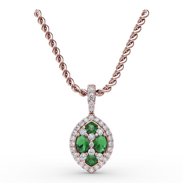 Marquise Emerald and Diamond Pendant  Mesa Jewelers Grand Junction, CO