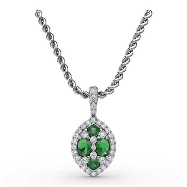 Marquise Emerald and Diamond Pendant  P.K. Bennett Jewelers Mundelein, IL