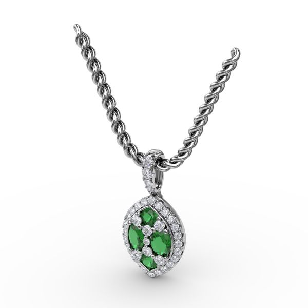 Marquise Emerald and Diamond Pendant  Image 2 Conti Jewelers Endwell, NY