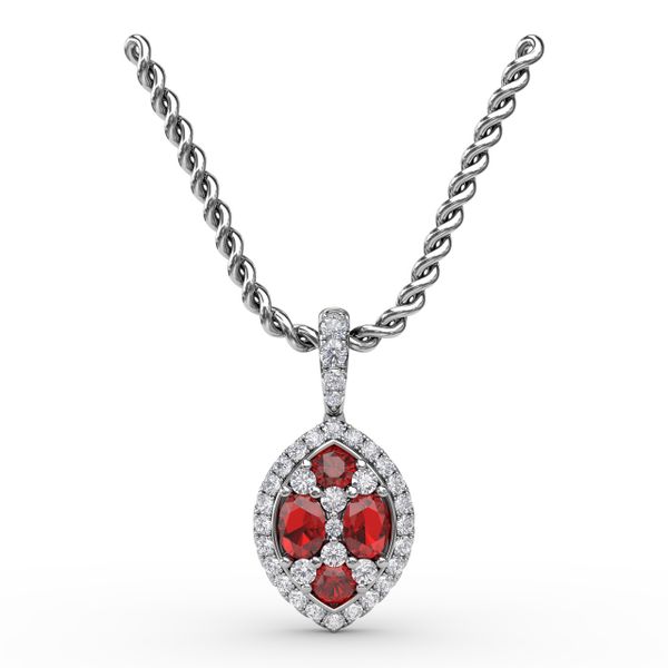 Marquise Ruby and Diamond Pendant  Milano Jewelers Pembroke Pines, FL