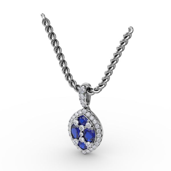 Marquise Sapphire and Diamond Pendant  Image 2 Cornell's Jewelers Rochester, NY