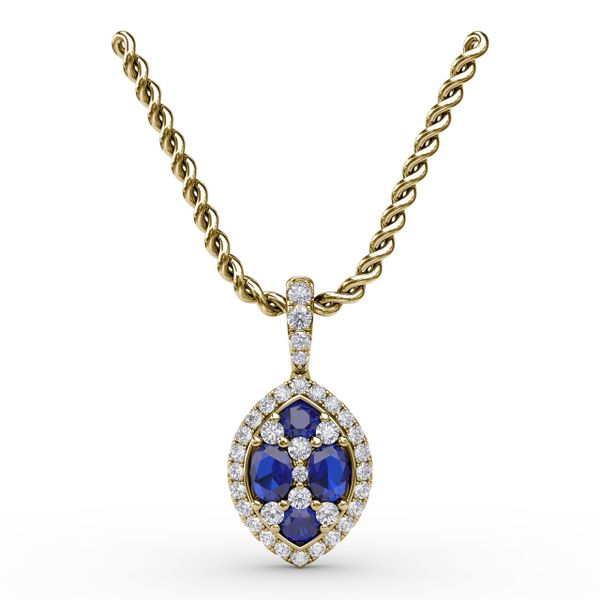 Marquise Sapphire and Diamond Pendant  John Herold Jewelers Randolph, NJ