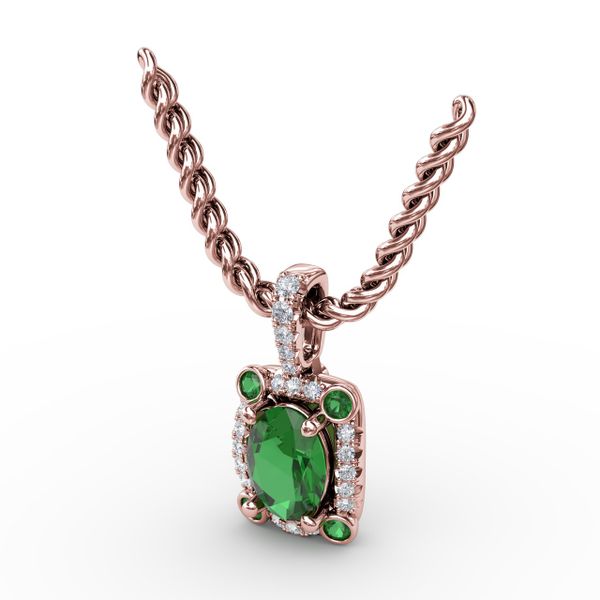 Feel The Elegance Emerald and Diamond Pendant  Image 2 Castle Couture Fine Jewelry Manalapan, NJ