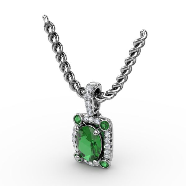 Feel The Elegance Emerald and Diamond Pendant  Image 2 Graham Jewelers Wayzata, MN