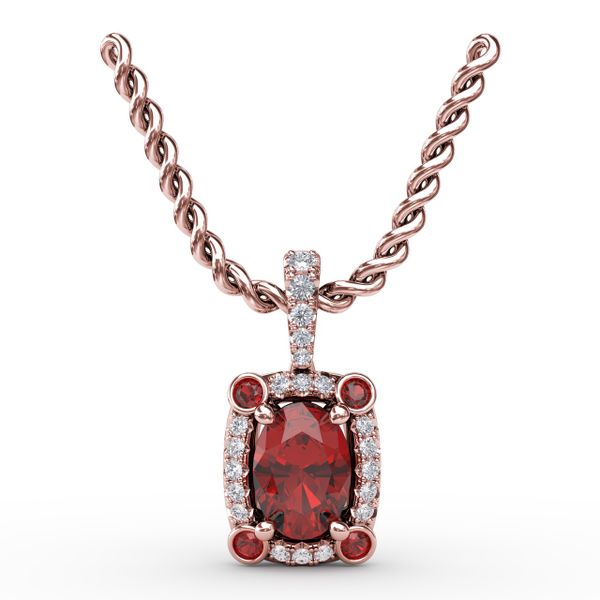 Feel The Elegance Ruby and Diamond Pendant  Milano Jewelers Pembroke Pines, FL