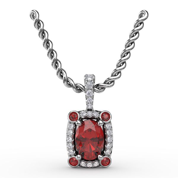 Feel The Elegance Ruby and Diamond Pendant  Gaines Jewelry Flint, MI