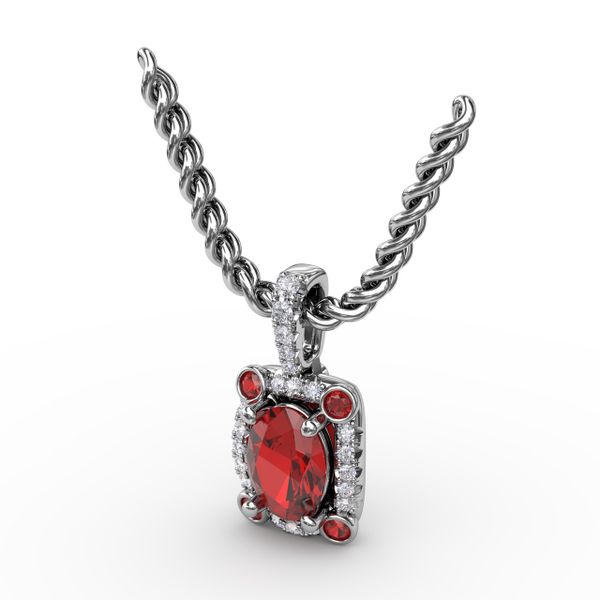 Feel The Elegance Ruby and Diamond Pendant  Image 2 Sanders Diamond Jewelers Pasadena, MD