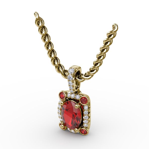 Feel The Elegance Ruby and Diamond Pendant  Image 2 Shannon Jewelers Spring, TX