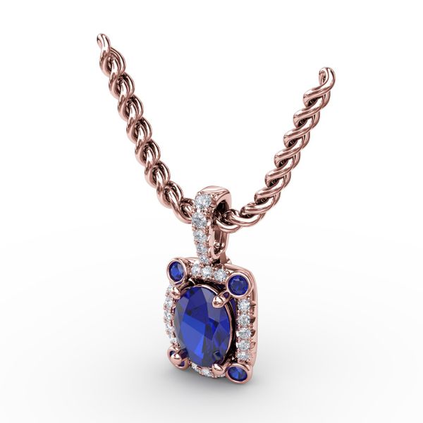 Feel The Elegance Sapphire and Diamond Pendant  Image 2 Castle Couture Fine Jewelry Manalapan, NJ
