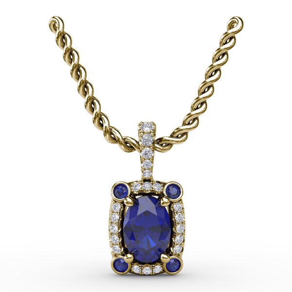 Feel The Elegance Sapphire and Diamond Pendant  Shannon Jewelers Spring, TX
