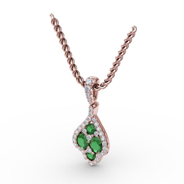 Precious Emerald and Diamond Pendant  Image 2 Falls Jewelers Concord, NC