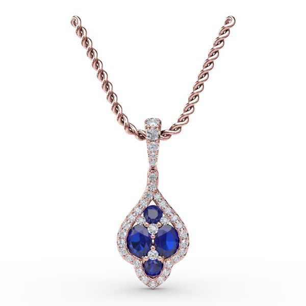 Precious Sapphire and Diamond Pendant  John Herold Jewelers Randolph, NJ