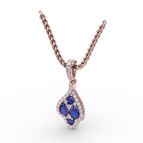 Precious Sapphire and Diamond Pendant  Image 2 Jacqueline's Fine Jewelry Morgantown, WV