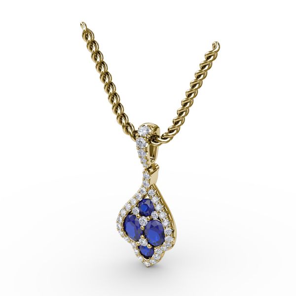 Precious Sapphire and Diamond Pendant  Image 2 Perry's Emporium Wilmington, NC