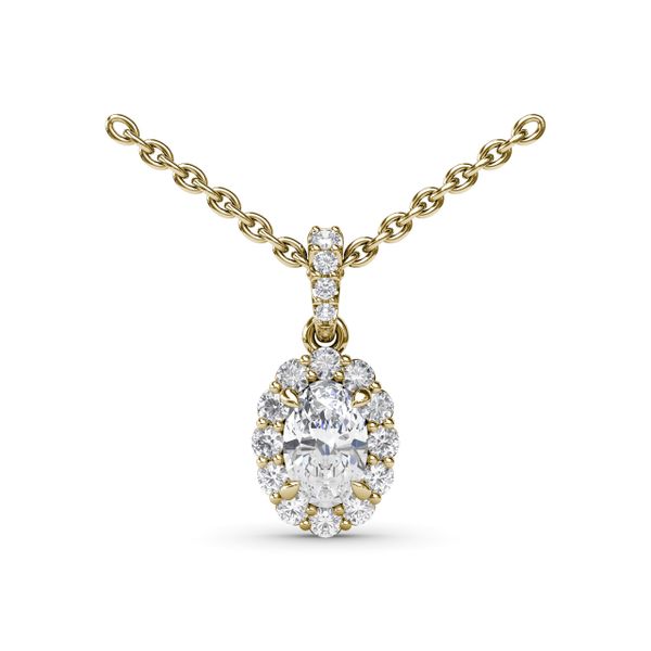 Diamond Halo Necklace  S. Lennon & Co Jewelers New Hartford, NY