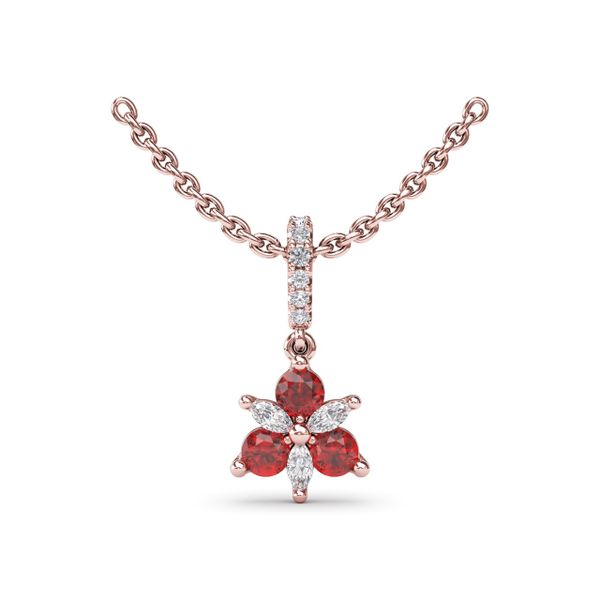 Trio Stud with Marquise and Ruby Diamond Pendant The Diamond Center Claremont, CA