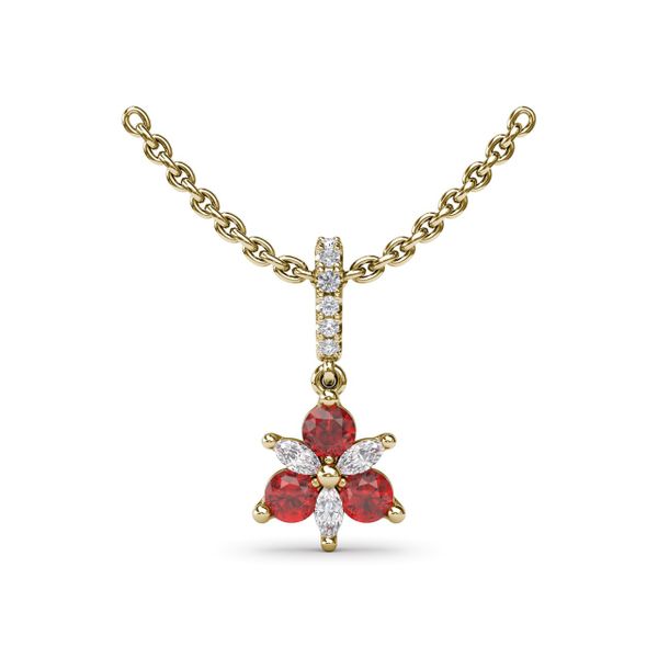Trio Stud with Marquise and Ruby Diamond Pendant J. Thomas Jewelers Rochester Hills, MI