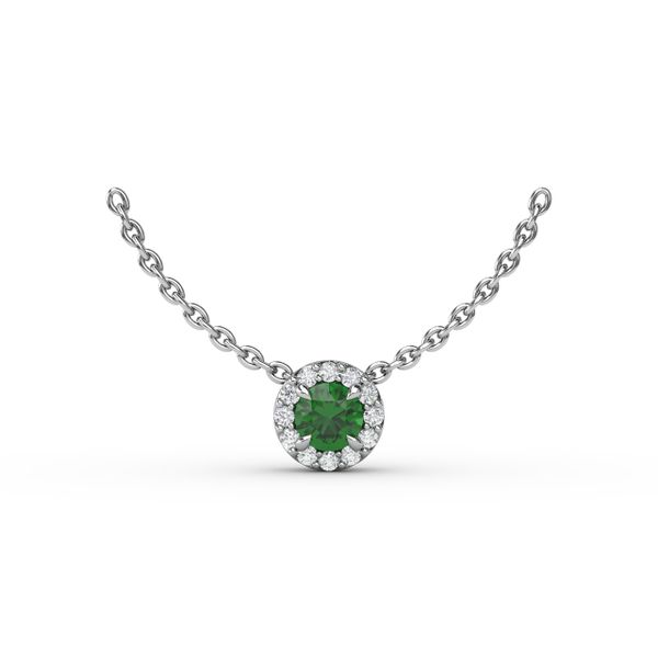 Classic Emerald and Diamond Pendant Necklace  Clark & Linford Cedar City, UT