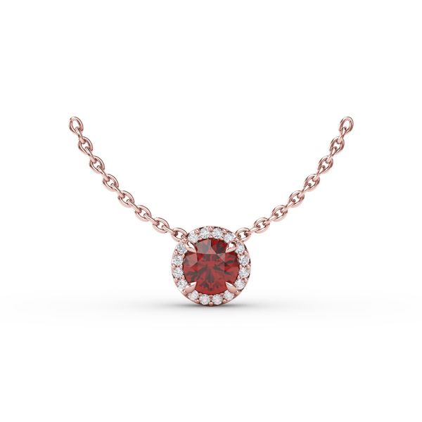 Classic Ruby and Diamond Pendant Necklace  Milano Jewelers Pembroke Pines, FL
