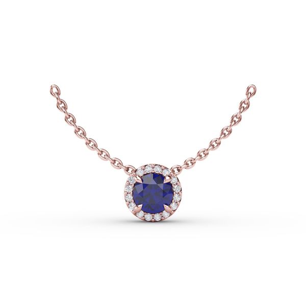 Classic Sapphire and Diamond Pendant Necklace  Mesa Jewelers Grand Junction, CO