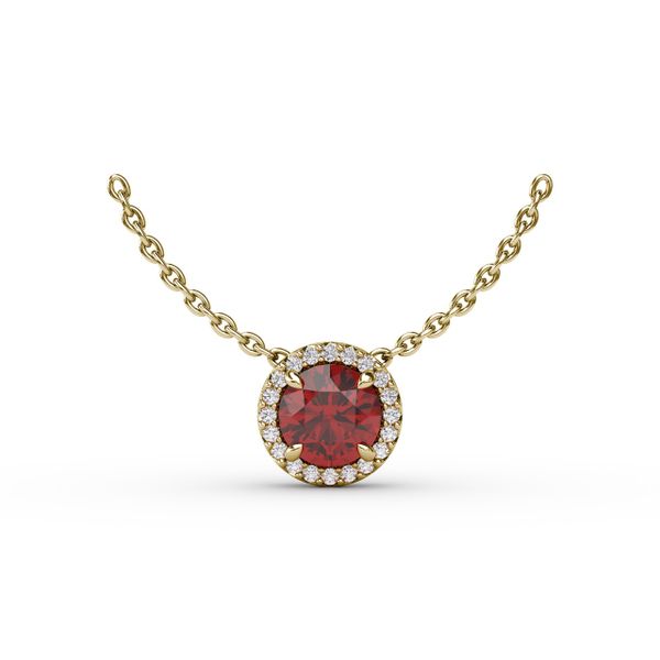 Classic Ruby and Diamond Pendant Necklace  John Herold Jewelers Randolph, NJ