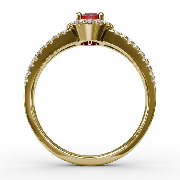 Split Shank Oval Ruby and Diamond Ring Image 3 D. Geller & Son Jewelers Atlanta, GA