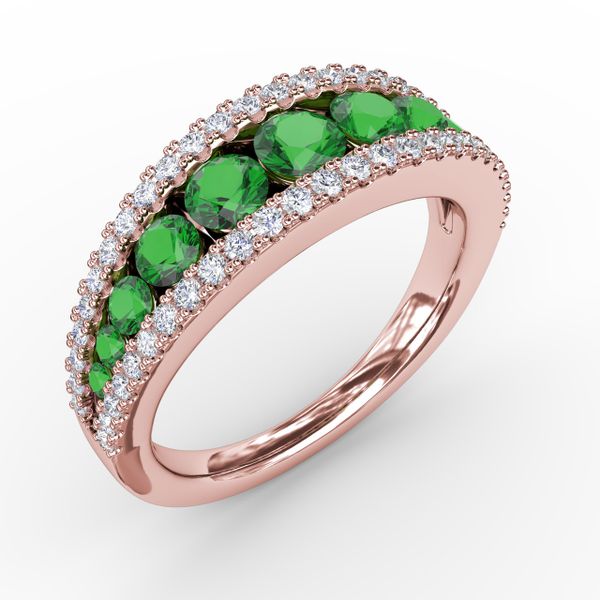 Walk This Way Emerald and Diamond Ring Image 2 Shannon Jewelers Spring, TX
