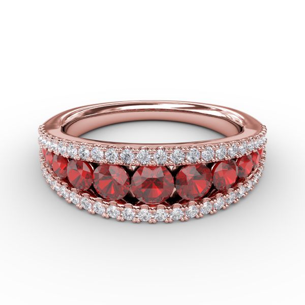 Walk This Way Ruby and Diamond Ring Harris Jeweler Troy, OH