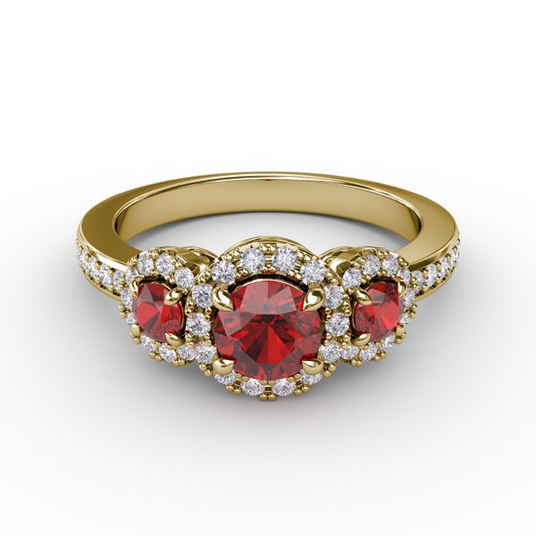 Dazzling Three Stone Ruby And Diamond Ring  LeeBrant Jewelry & Watch Co Sandy Springs, GA