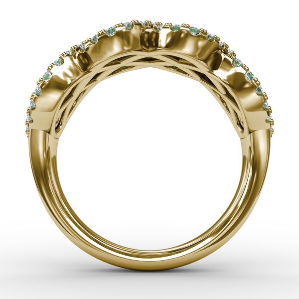 You And Me Emerald And Diamond Interweaving Ring Image 3 Selman's Jewelers-Gemologist McComb, MS