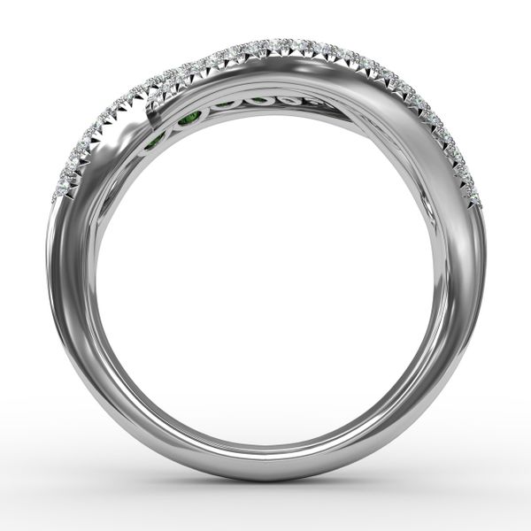 Intertwining Love Emerald and Diamond Ring Image 3 Lake Oswego Jewelers Lake Oswego, OR