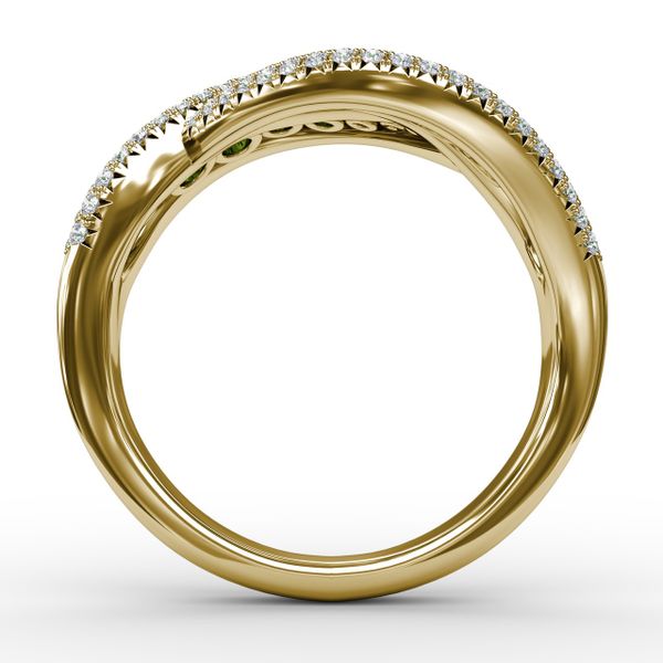 Intertwining Love Emerald and Diamond Ring Image 3 Perry's Emporium Wilmington, NC