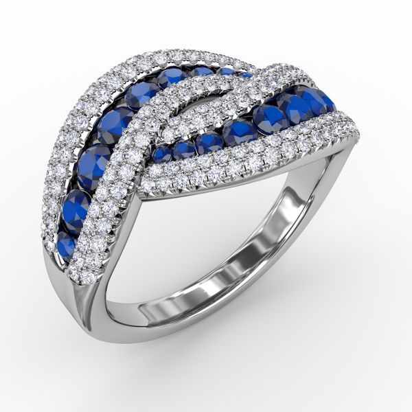 Intertwining Love Sapphire and Diamond Ring Image 2 Milano Jewelers Pembroke Pines, FL