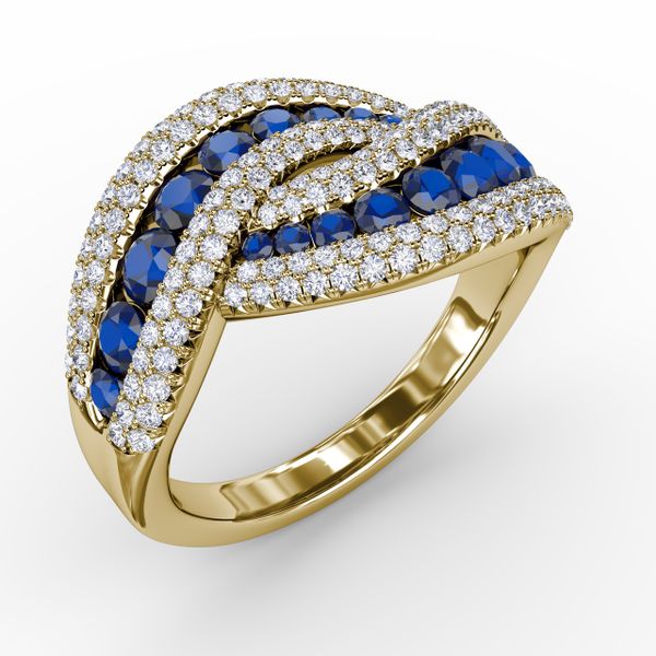 Intertwining Love Sapphire and Diamond Ring Image 2 The Diamond Center Claremont, CA