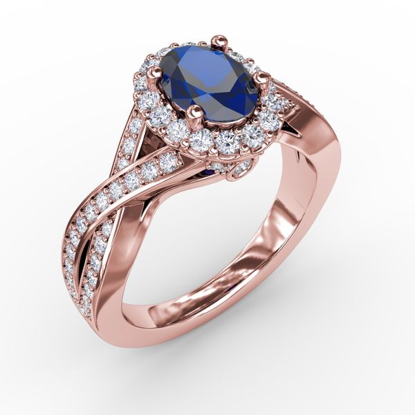Look of Love Sapphire and Diamond Criss-Cross Ring Image 2 S. Lennon & Co Jewelers New Hartford, NY