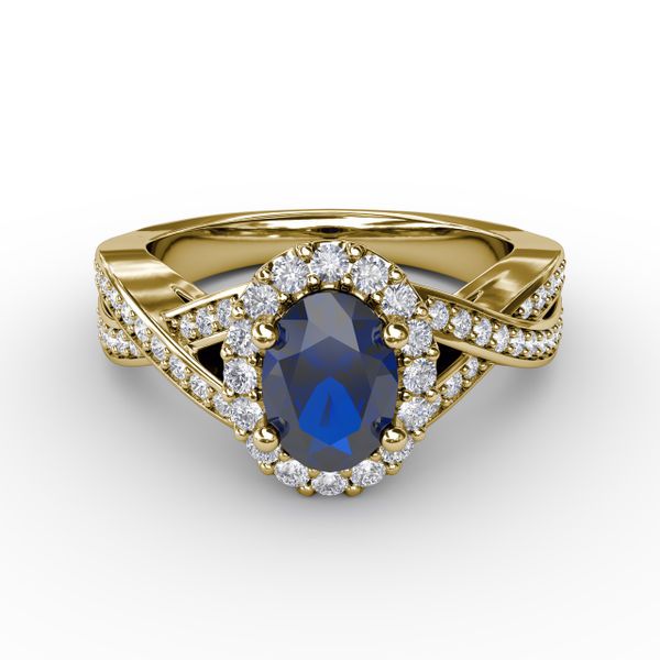 Look of Love Sapphire and Diamond Criss-Cross Ring D. Geller & Son Jewelers Atlanta, GA