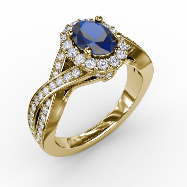 Look of Love Sapphire and Diamond Criss-Cross Ring Image 2 Shannon Jewelers Spring, TX