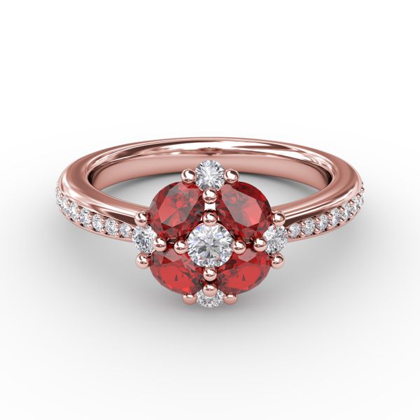 Floral Ruby and Diamond Ring Falls Jewelers Concord, NC