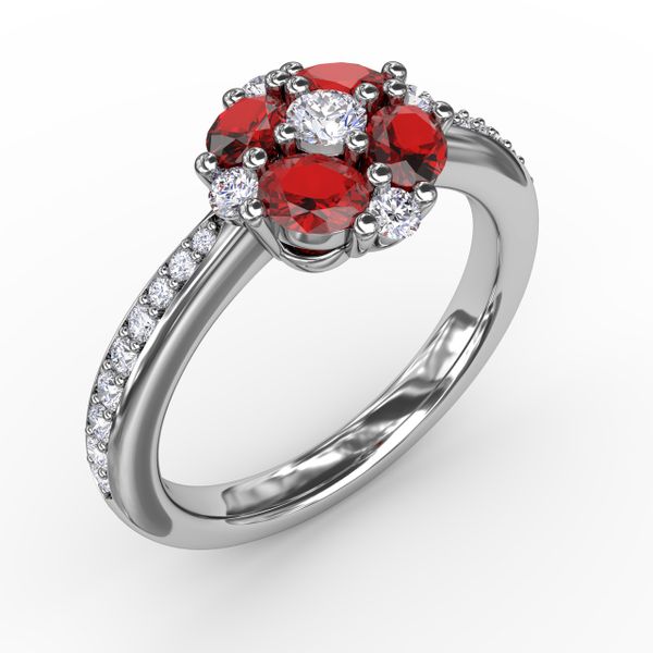 Floral Ruby and Diamond Ring Image 2 Jacqueline's Fine Jewelry Morgantown, WV