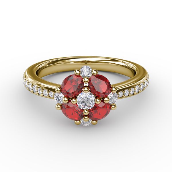 Floral Ruby and Diamond Ring Conti Jewelers Endwell, NY